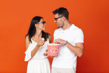 Canvas Print - Attractive young couple standing isolated