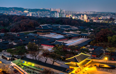 Wall Mural - changdeokgung palace at night seoul south korea