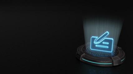 Sticker - 3d hologram symbol of cheque icon render