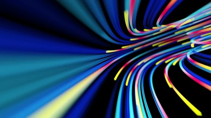flow of neon lines in a tunnel, seamless looping