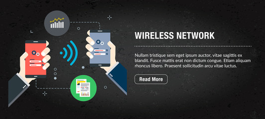 Wall Mural - wireless network concept banner for internet.