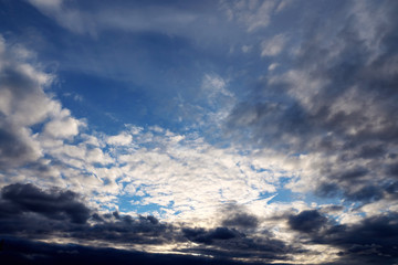 Wall Mural - Beautiful summer day storm cloud time lapse. Dramatic thunderstorm cloudscape with clouds, natural rainy dark sky