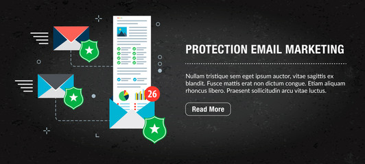 Wall Mural - protection email marketing, concept banner for internet.