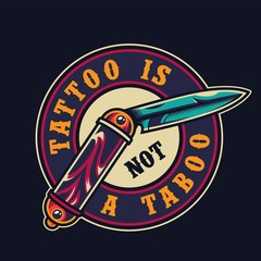 Poster - Vintage tattoo salon colorful round emblem