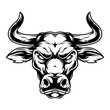 Vintage powerful bull head concept