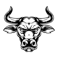 Wall Mural - vintage powerful bull head concept