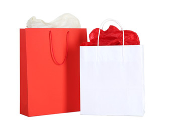 Canvas Print - Colorful shopping bags isolated on white background