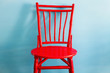 Red retro style wooden chair