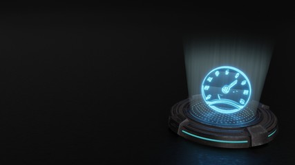 Poster - 3d hologram symbol of stopwatch  icon render