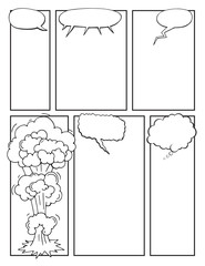 Sticker - comic sketchbook page comic page template