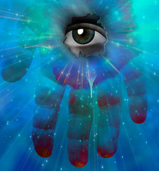 Sticker - Eye and Hand abstract