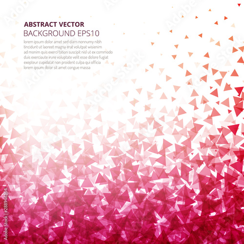 Abstract background from many triangles. Dance of geometric shapes.