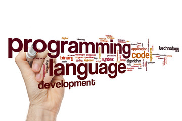 Wall Mural - programming language word cloud