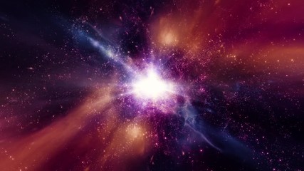 Wall Mural - Traveling through star fields in outer space (Loop).