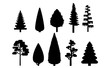 Simple Vector Tree Silhouettes Set