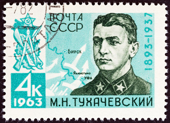 Sticker - Mikhail Nikolayevich Tukhachevsky, 1893-1937 (USSR 1963)