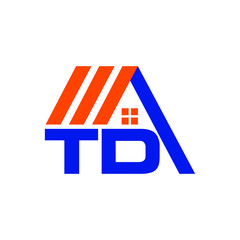 Wall Mural - letter td home logo. house symbol. vector icon.