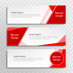 Wall Mural - A set of red banner templates designed for the web and various headlines are available in three different designs.