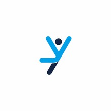 Y Logo With People Element Logo Design Template