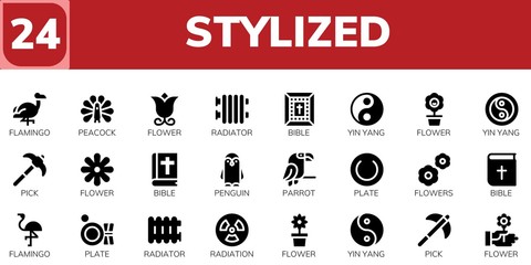 Canvas Print - stylized icon set