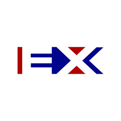 Wall Mural - Letter EX Logo. Special character letter X Symbol. Icon vector.