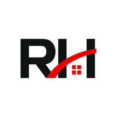 Wall Mural - letter r and h logo. home symbol. icon vector.