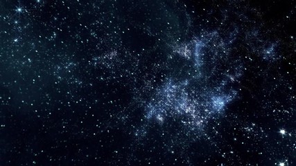 Wall Mural - Traveling through star fields in outer space (Loop).
