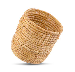 Poster - Basket wicker on isolated white background.