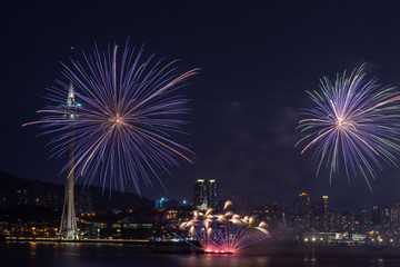 Wall Mural - Macau, China 7th September 2019. 30th Macao International Fireworks Display Contest, Philippines Team - Platinum Fireworks, Inc.