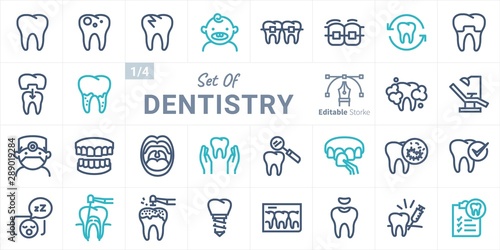 Cuadros en Lienzo Vector set of flat graphic icon, line, contour, thin design