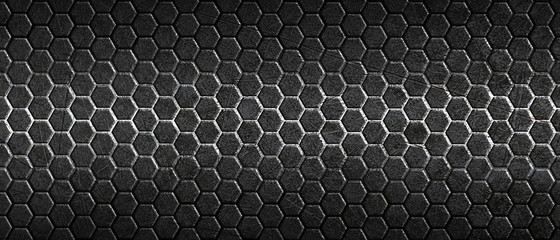 dark hexagon background and white light