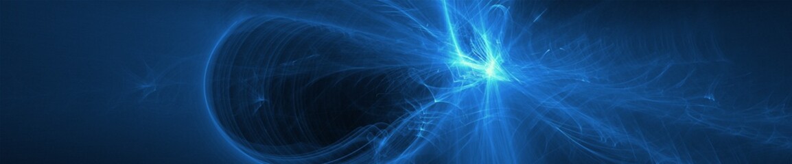 Wall Mural - blue glow wave. lighting effect abstract background