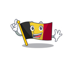 Wall Mural - Finger belgium flag hoisted on character pole