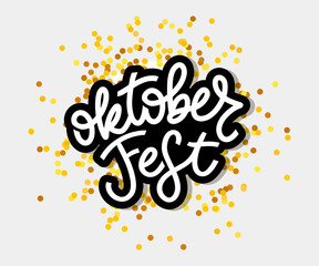 Wall Mural - Oktoberfest handwritten lettering. Oktoberfest typography vector design for greeting cards and poster. Beer Festival vector banner. Design template celebration. Vector illustration.