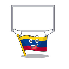 Canvas Print - Up board colombia flag kept in cartoon cupboard