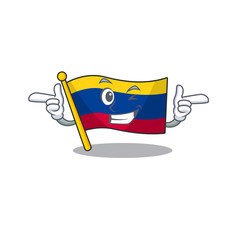 Canvas Print - Wink flag colombia isolated in the cartoon