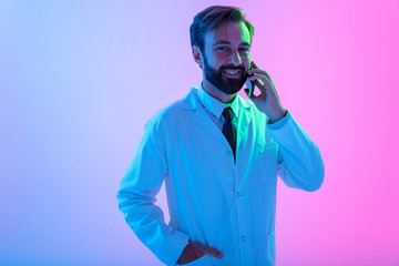 Sticker - Portrait of a confident young man doctor wearing uniform