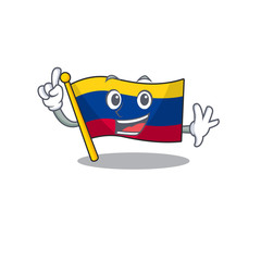 Canvas Print - Finger colombia flag stored above mascot drawer