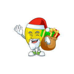 Sticker - Santa with gift fresh olive oil in mascot cartoon