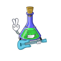 Canvas Print - With guitar magic potion cartoon shaped in character