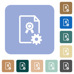 Canvas Print - Generating certificate rounded square flat icons