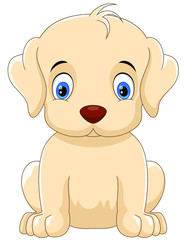 Wall Mural - Vector illustrator of cute little dog cartoon isolated on white background
