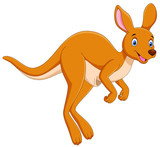 Fototapeta  - Vector illustrator Jumping kangaroo cartoon isolated on white background