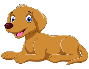 Wall Mural - Vector illustration of Dog cartoon on white background