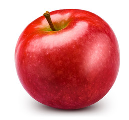 Wall Mural - Red apple isolated on white. Apple Clipping Path. Professional studio macro shooting