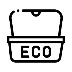 Sticker - Eco Material Package For Street Food Vector Icon Thin Line. Carton Material Open And Closed Packaging Concept Linear Pictogram. Parcel, Box Shipping Equipment Black And White Contour Illustration