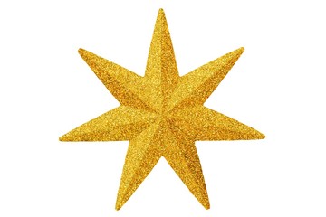 Wall Mural - Gold Christmas star on white