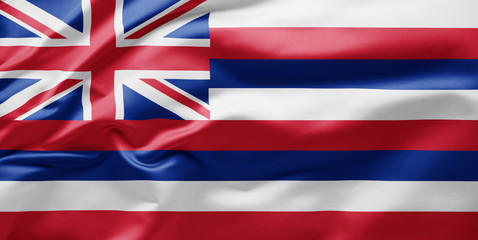 Wall Mural - Waving state flag of Hawaii - United States of America