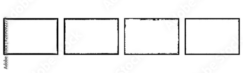 Fotomural Set of grunge style frames black on white background