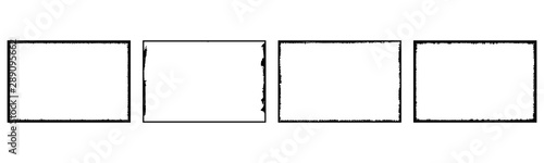 Fotomural Set of grunge style frames black on white background